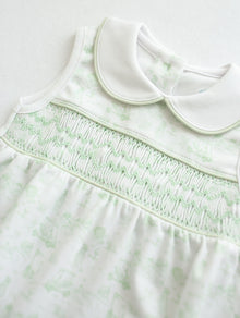 Fairway Toile | Smocked Sleeveless Bubble (Green) thumbnail 3