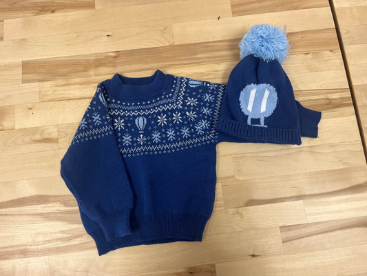 6-12M Sweater + Beanie
