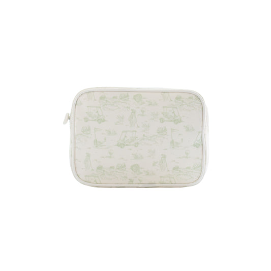 Fairway Toile | Small Cosmetic Pouch (Green)