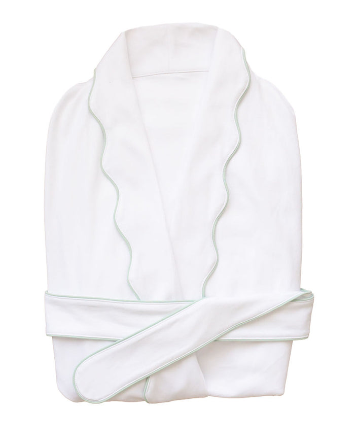 White/Green Scalloped | Robe (Women's)