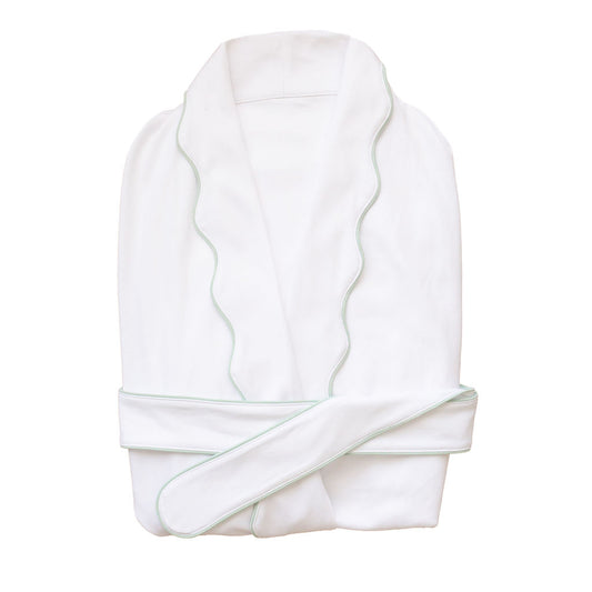 White/Green Scalloped | Robe (Women's)