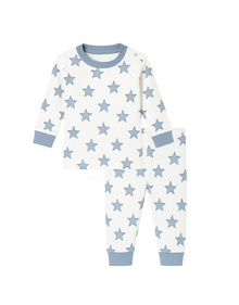 Celestial Linework | Baby Long Pajamas (Blue) thumbnail 1