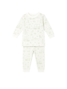 Fairway Toile | Long Pajamas (Green) thumbnail 1
