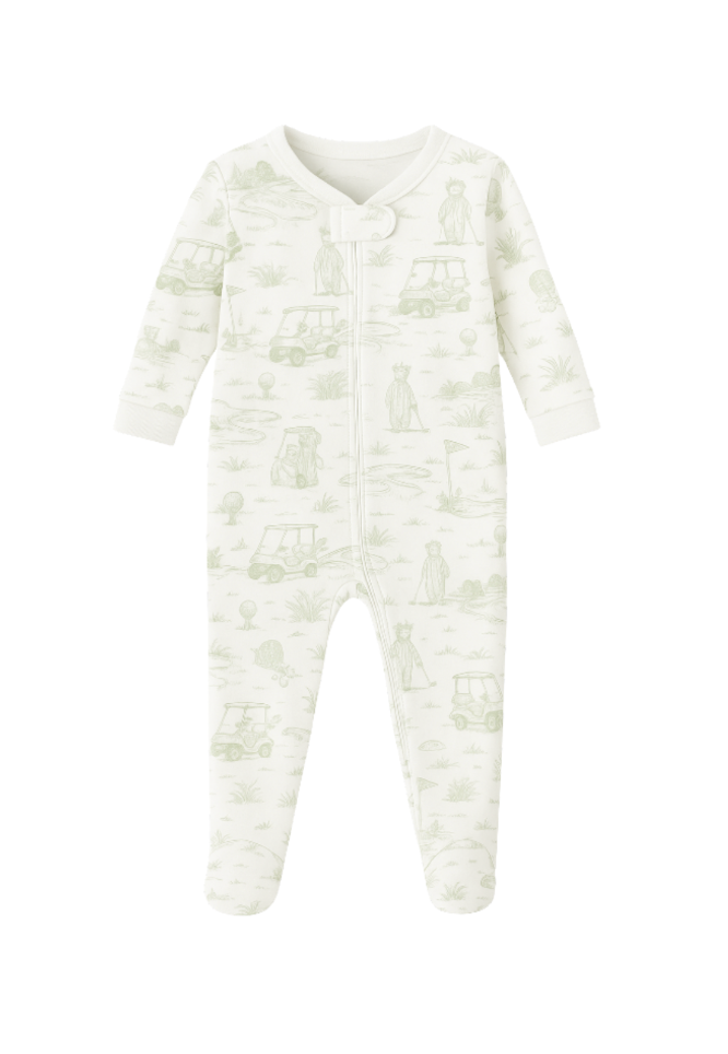 Fairway Toile | Footie (Green)