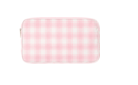 Pink Plaid | Large Cosmetic Pouch