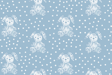 Timeless Teddies | Digital Print (Blue/Blue) thumbnail 1